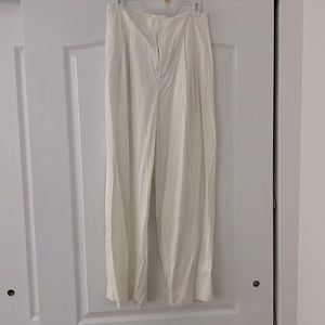 NWT White Satin-Like Trousers